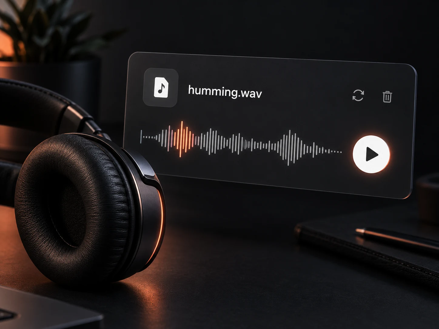 Preview a humming reference recording and replace it before generating