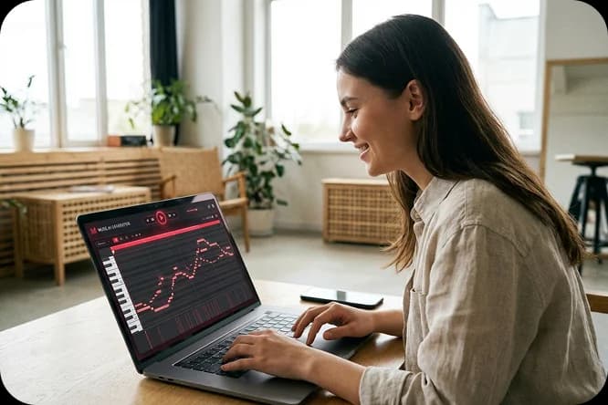 Editing MIDI notes in a piano-roll music application