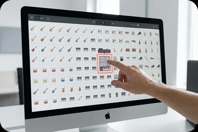 Instrument selection in music software