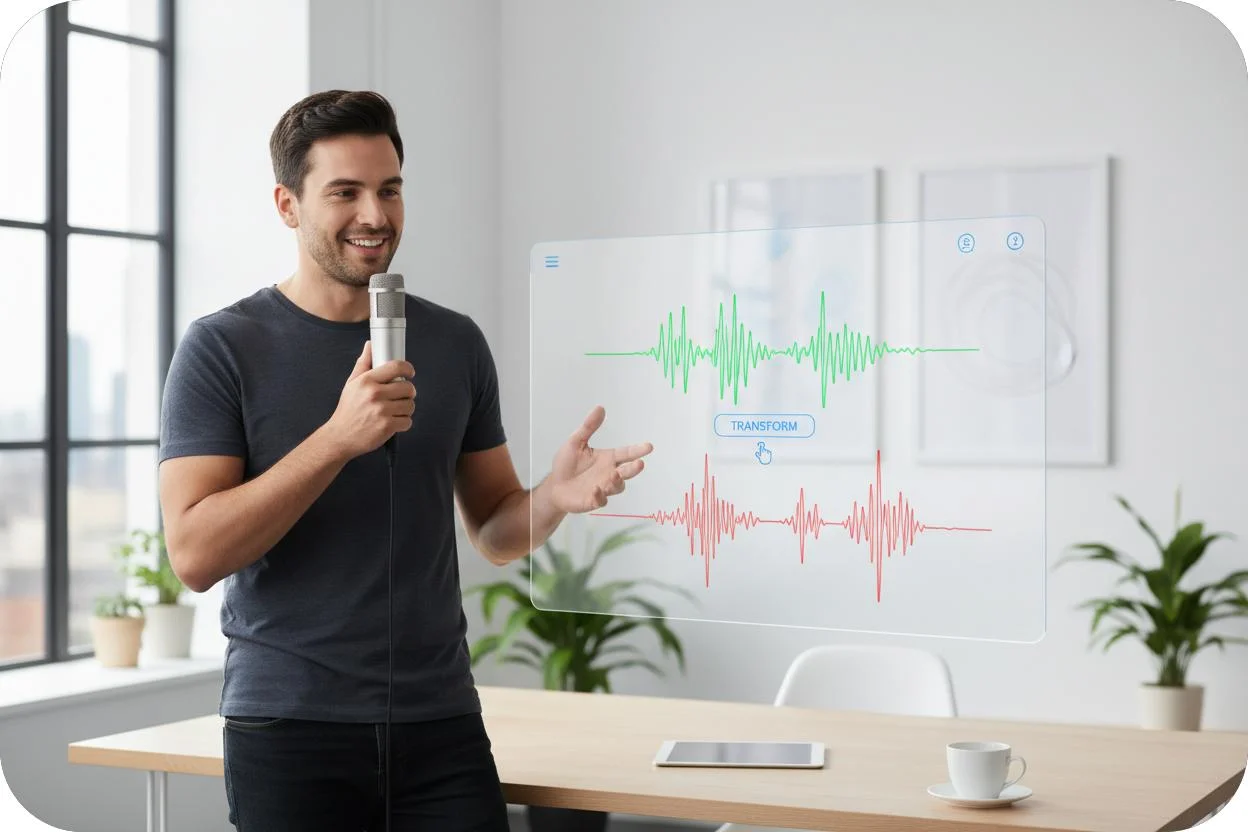 Audio to MIDI transcription illustration with a vocal recording