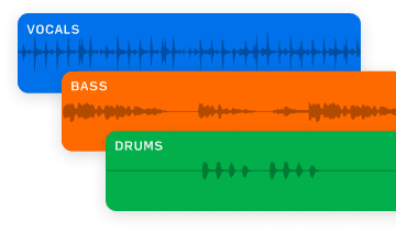 Separate vocal, bass and drum layers that can be revised independently